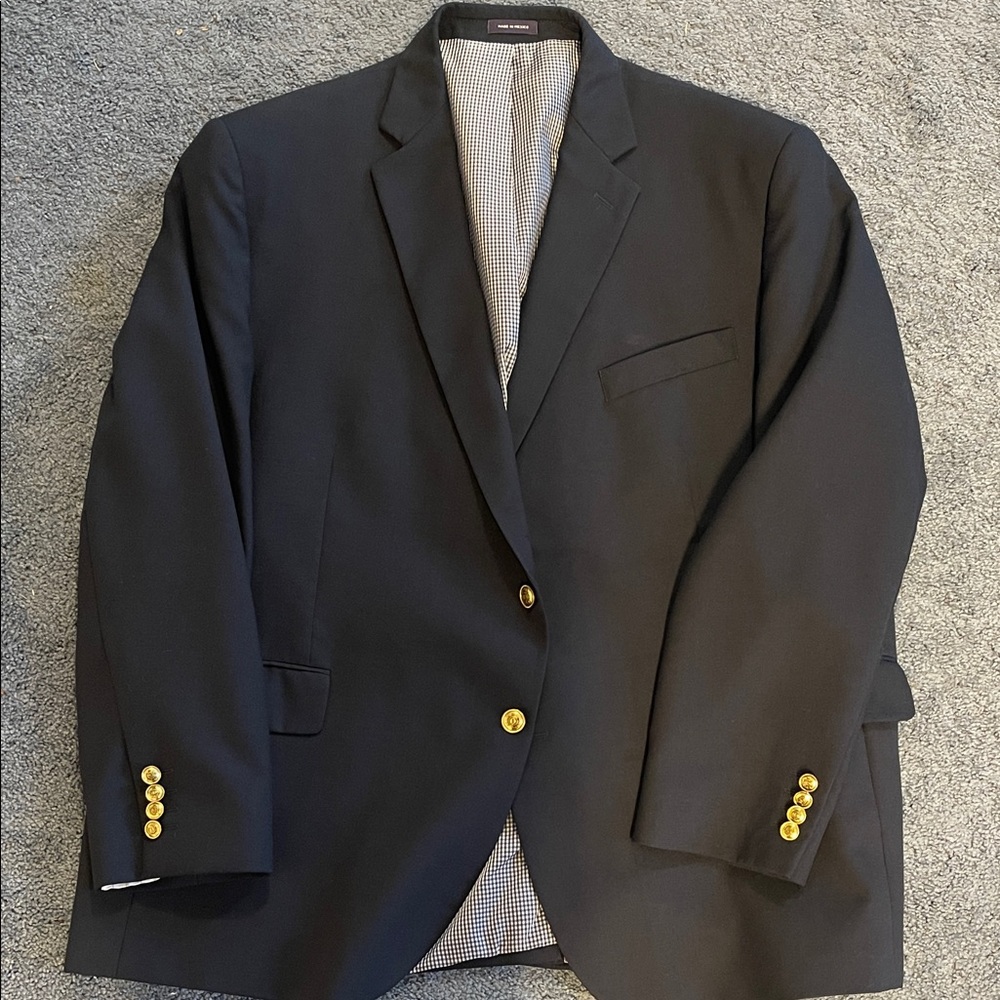 Stafford Black Blazer with Gold Buttons